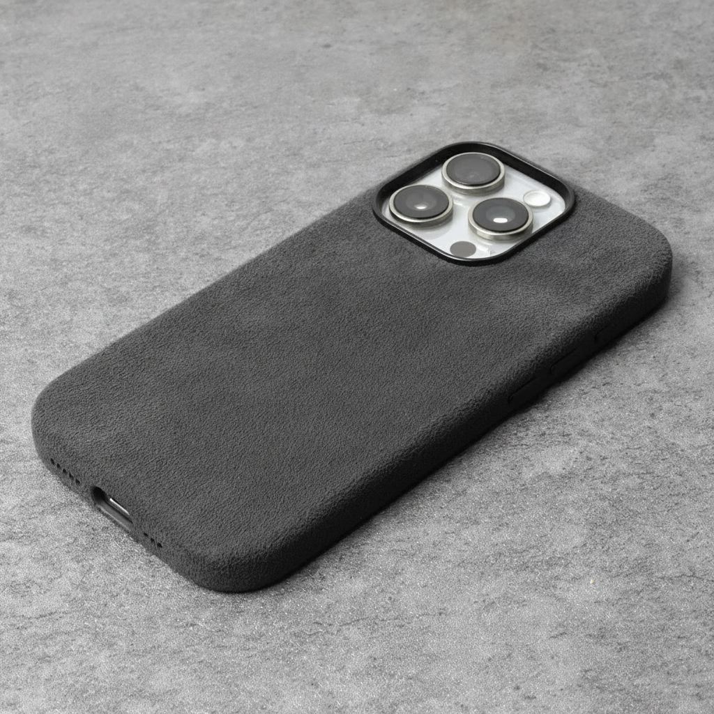 Clean Dark Grey Alcantara iPhone Case